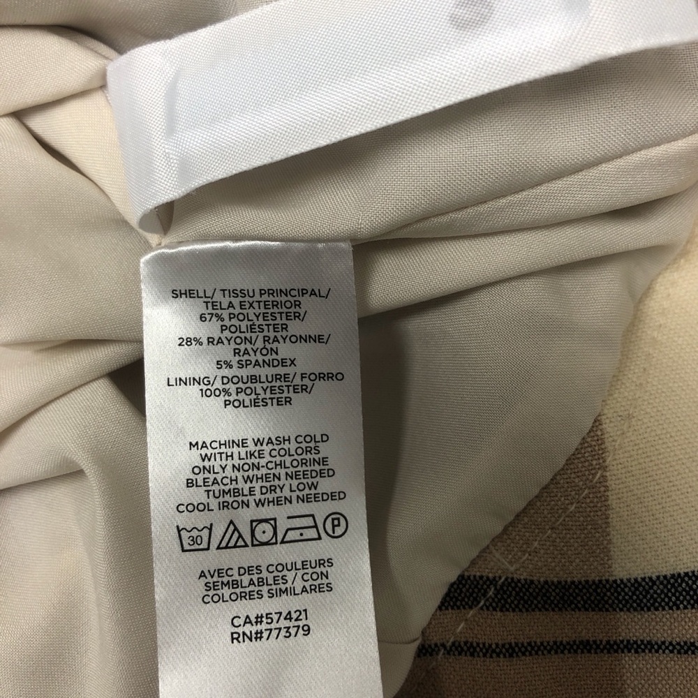 Ann Taylor Tan and Cream Plaid Pencil Skirt - Picture 5 of 7